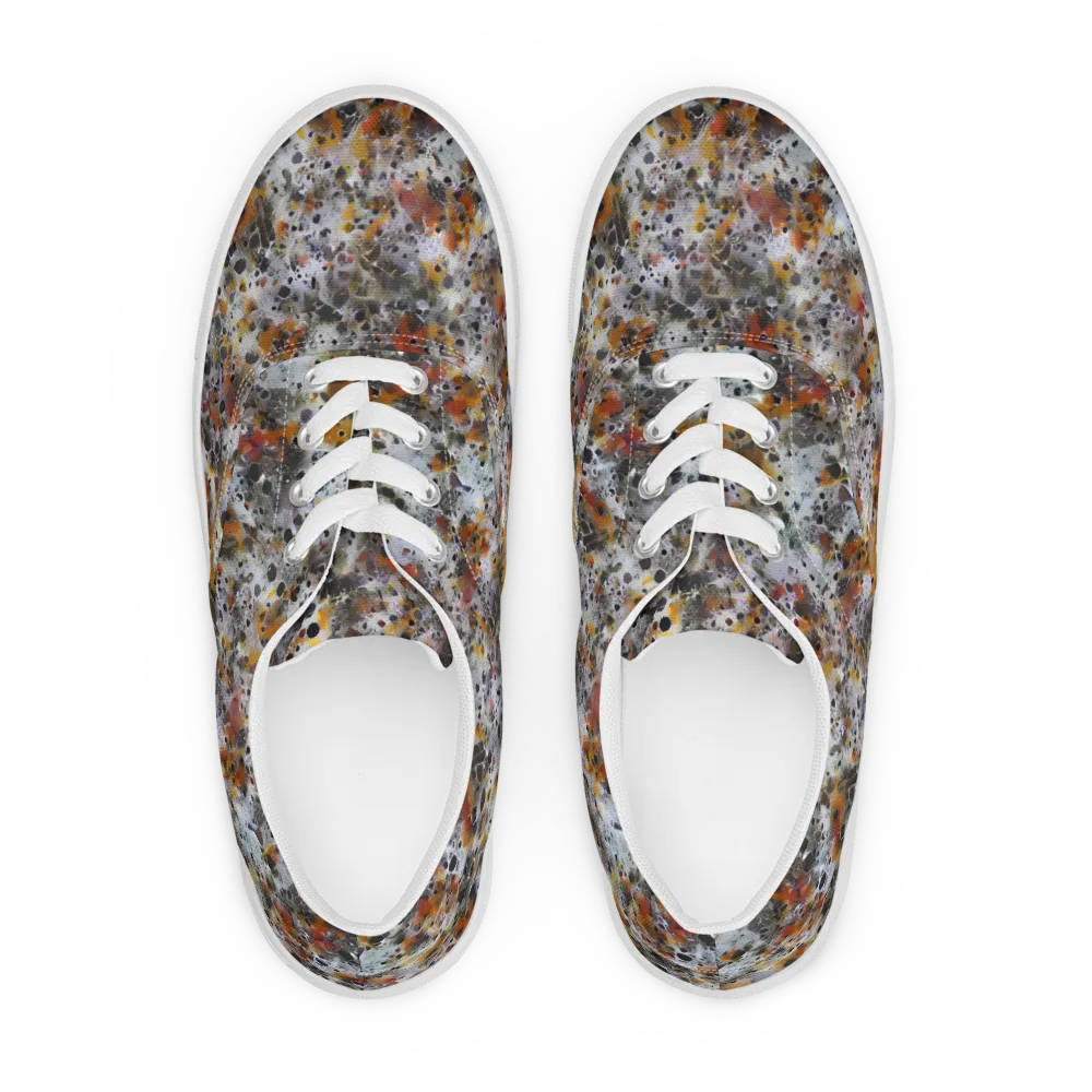 Molten Static on Men's Lace-Up Canvas Shoes — Front