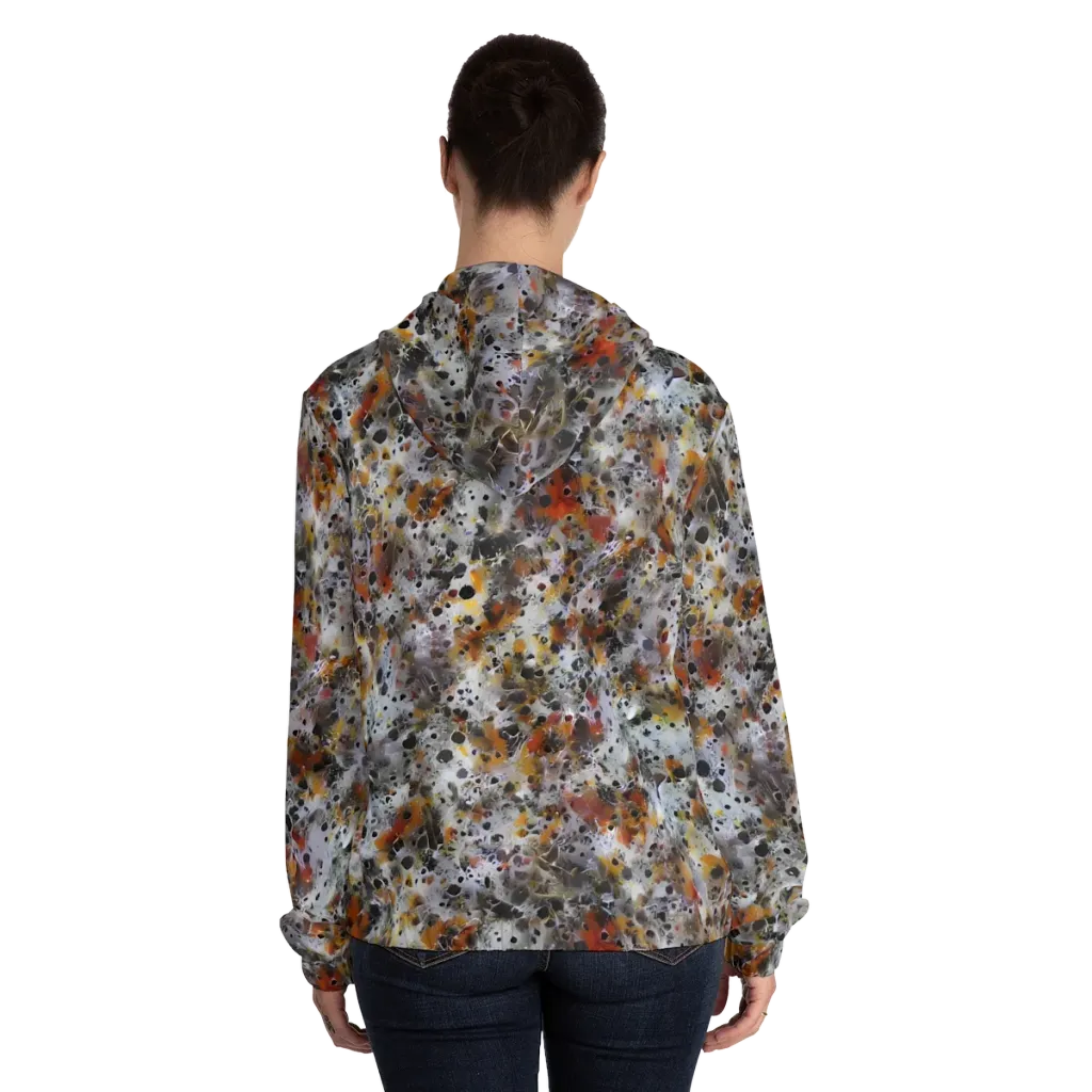 Molten Static on Women's Full-Zip Hoodie — Back On Person