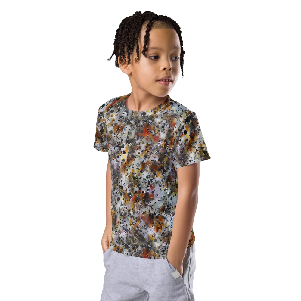 Molten Static on Kids Crew Neck T-Shirt — Left Front