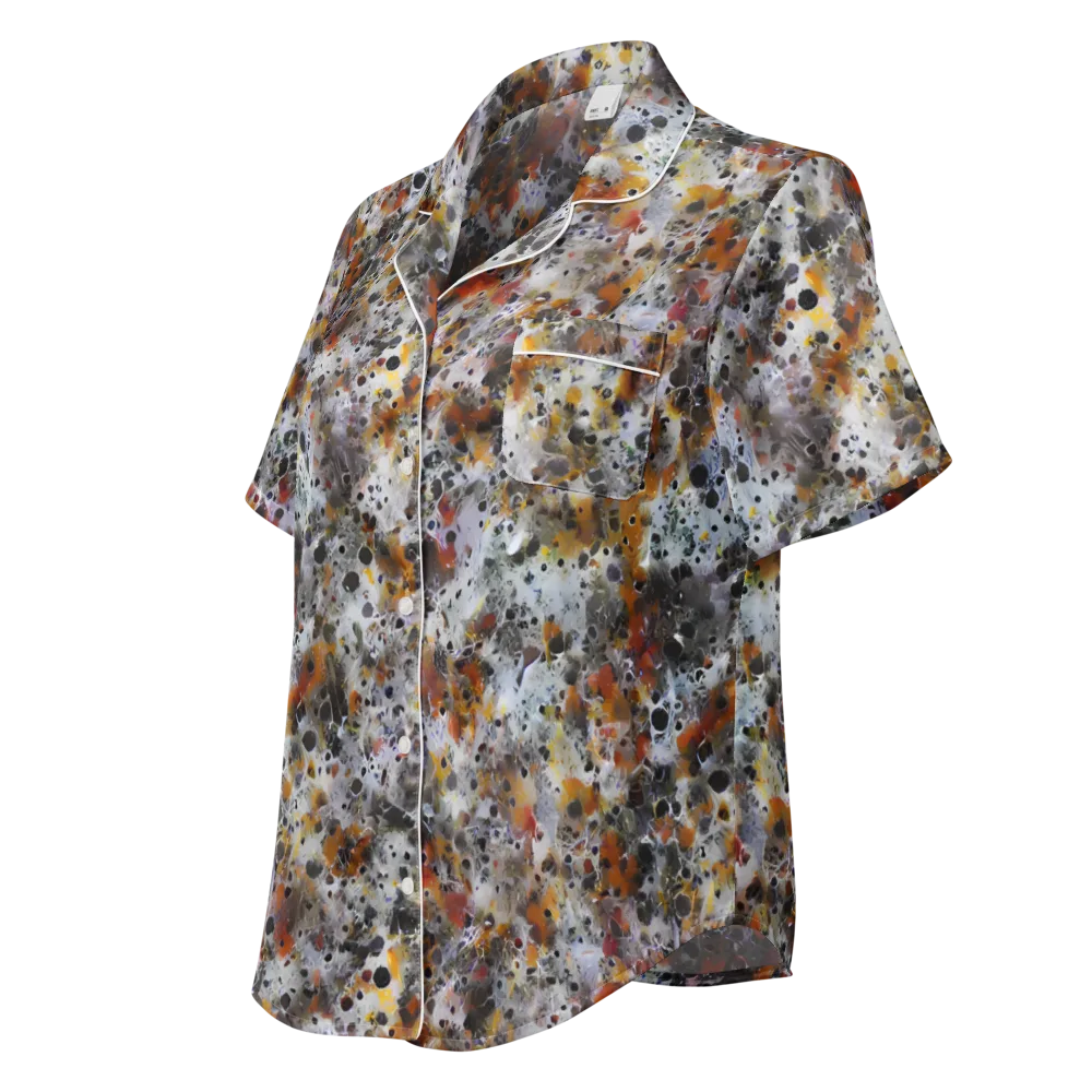 Molten Static on Women's Short Sleeve Pajama Top — Left Front