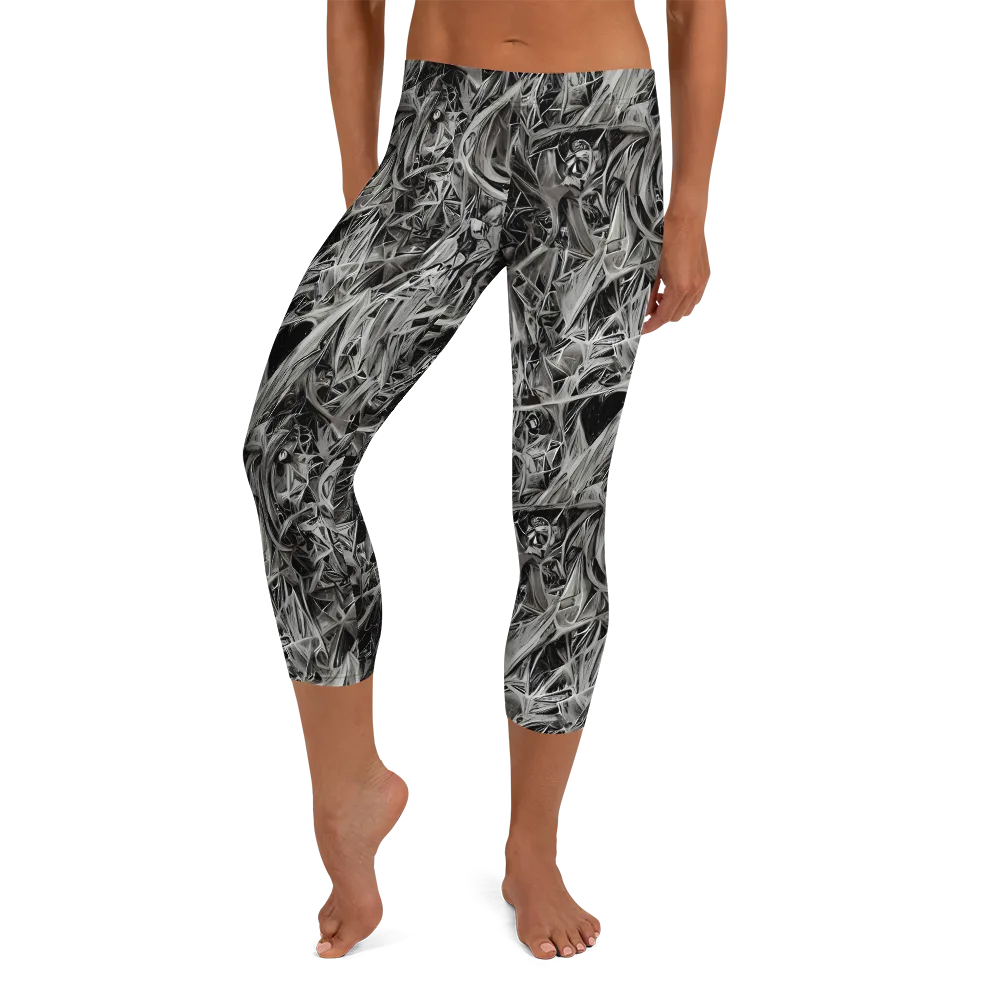 Silver Shatter on Capri Leggings — Front