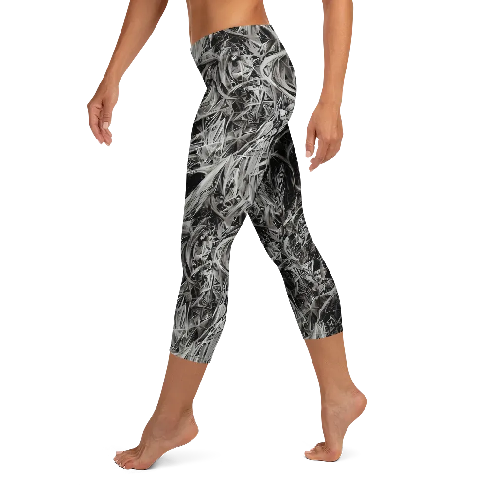 Silver Shatter on Capri Leggings — Left
