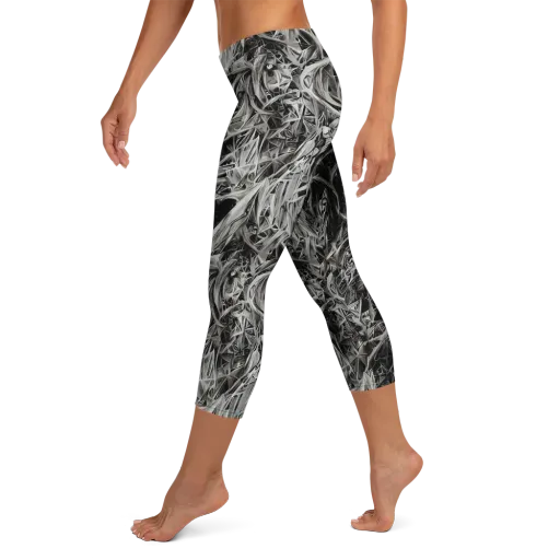 Silver Shatter on a Capri Leggings