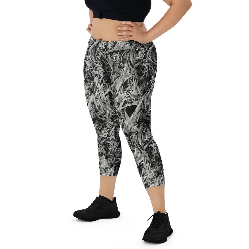 Silver Shatter on Capri Leggings — Front