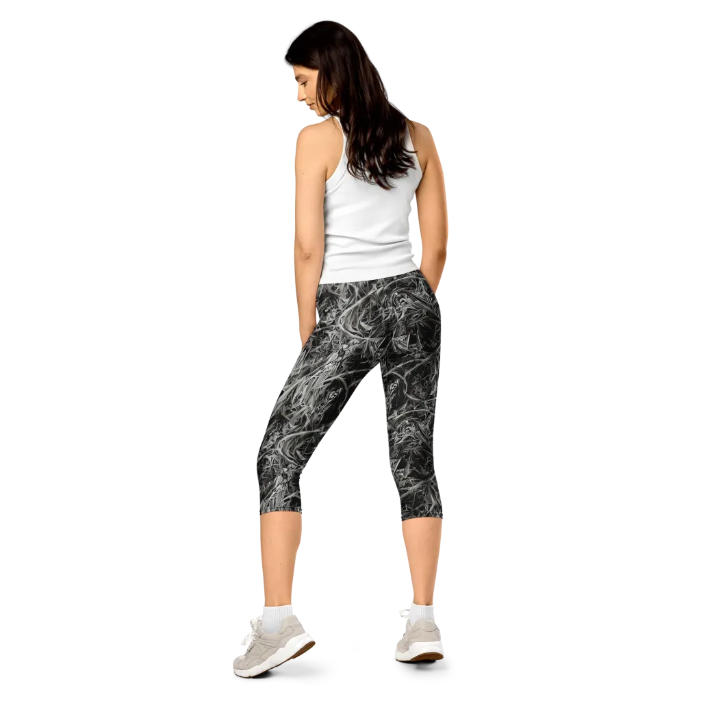 Silver Shatter on Capri Leggings — Back