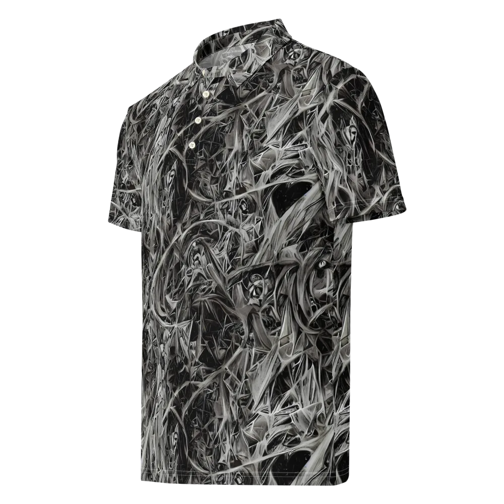 Silver Shatter on Men's Slim Fit Polo Shirt — Left Front