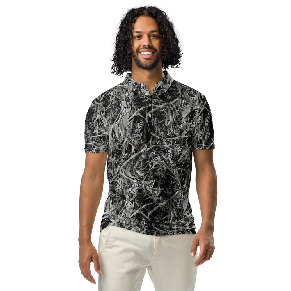 Silver Shatter on Men's Slim Fit Polo Shirt — Front