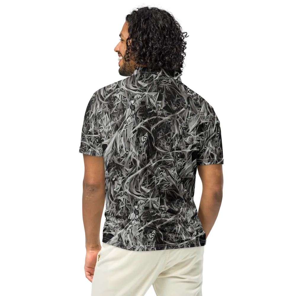 Silver Shatter on Men's Slim Fit Polo Shirt — Back
