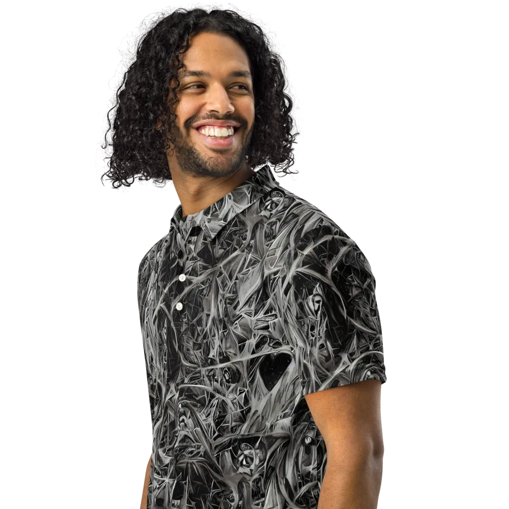 Silver Shatter on Men's Slim Fit Polo Shirt — Left Front