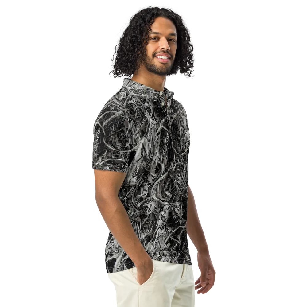 Silver Shatter on Men's Slim Fit Polo Shirt — Right Front