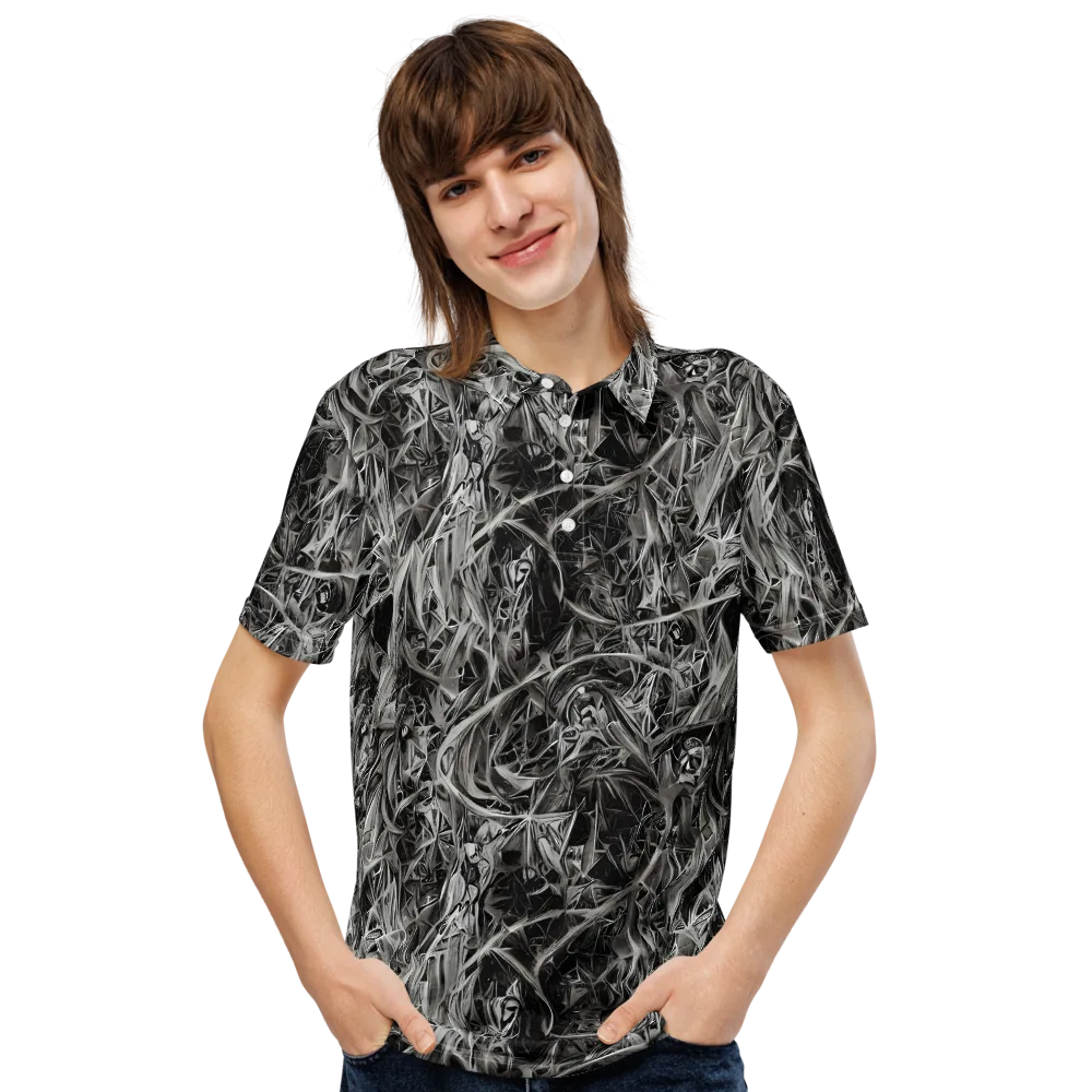 Silver Shatter on Men's Slim Fit Polo Shirt — Front