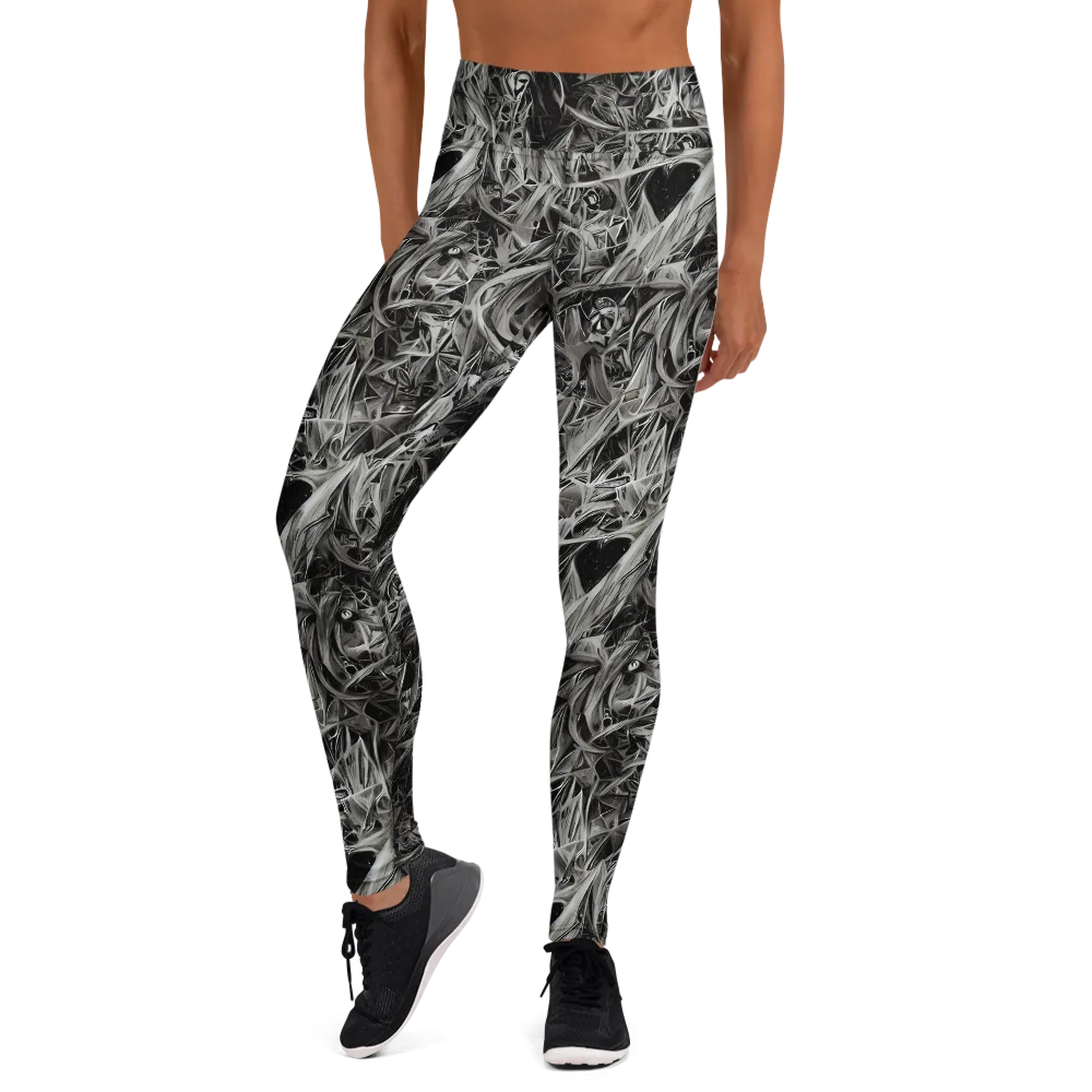 Silver Shatter on Yoga Leggings — Front