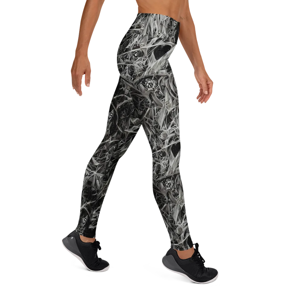 Silver Shatter on Yoga Leggings — Right