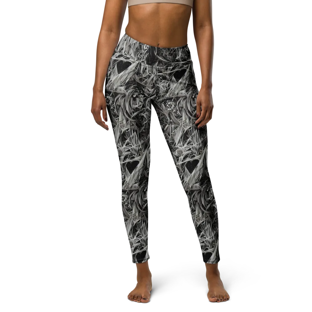 Silver Shatter on Yoga Leggings — Front