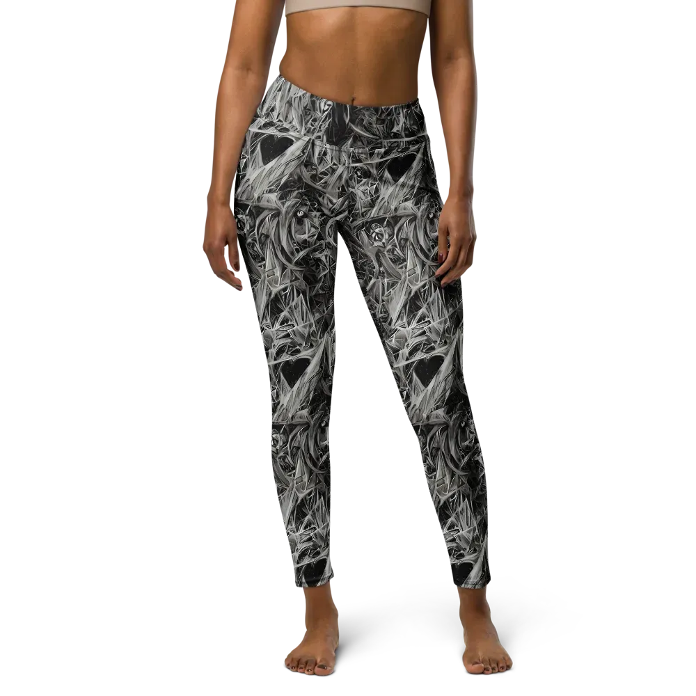Silver Shatter on Yoga Leggings — Front