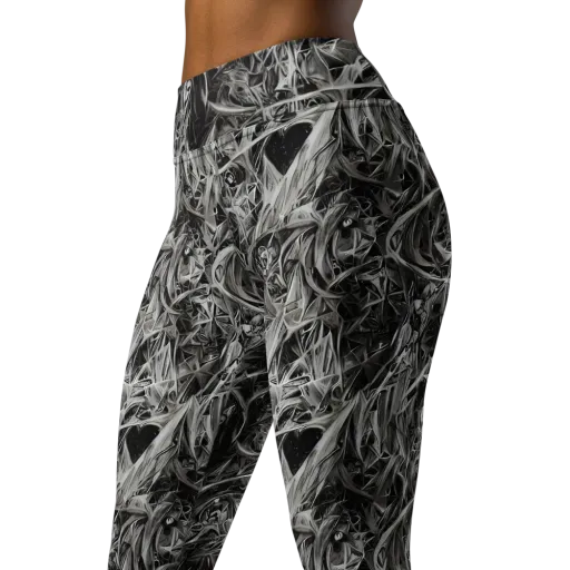 Silver Shatter on a Yoga Leggings