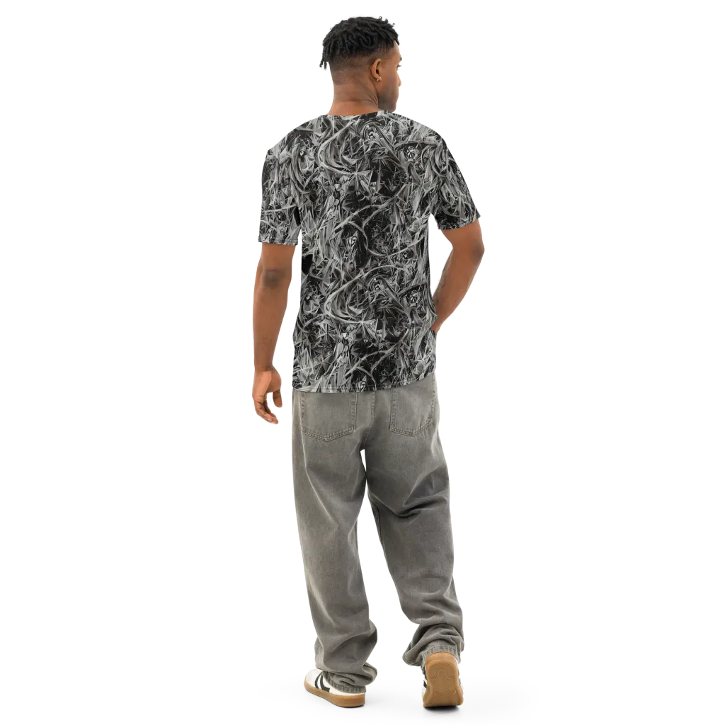 Silver Shatter on Men's Cotton Crew Neck T-Shirt — Back