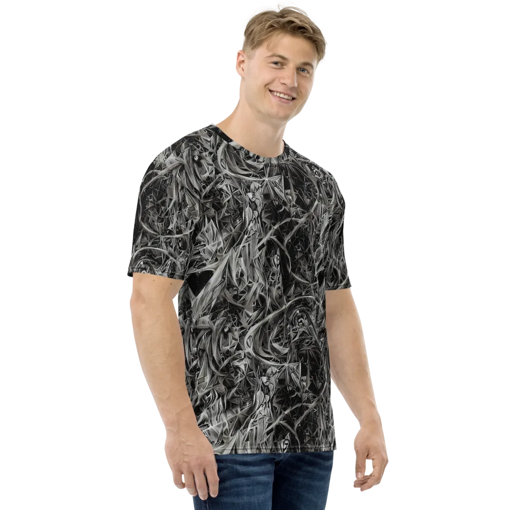 Silver Shatter on Men's Crew Neck T-Shirt — Right