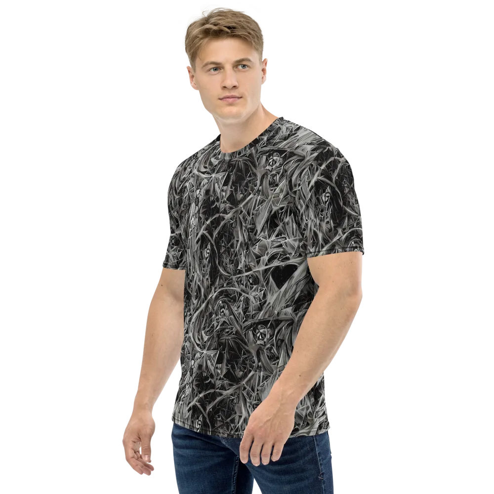 Silver Shatter on Men's Crew Neck T-Shirt — Left