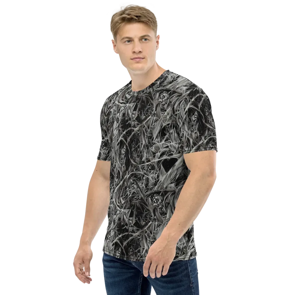 Silver Shatter on Men's Crew Neck T-Shirt — Left