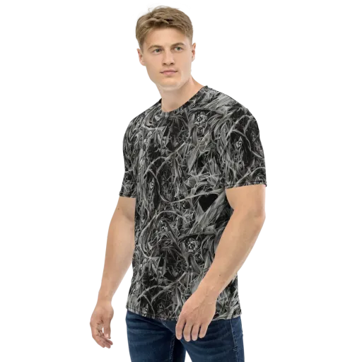 Silver Shatter on a Men's Crew Neck T-Shirt