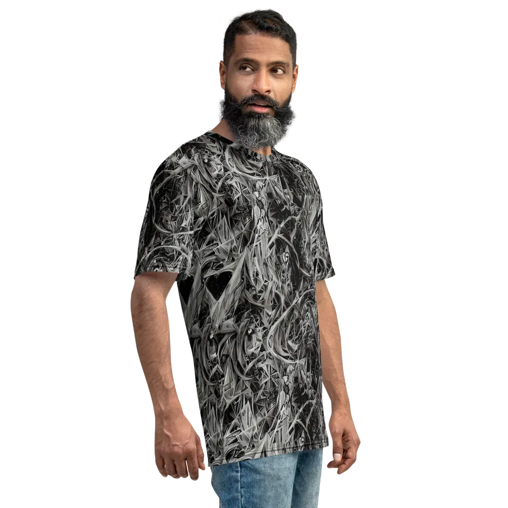 Silver Shatter on Men's Crew Neck T-Shirt — Right