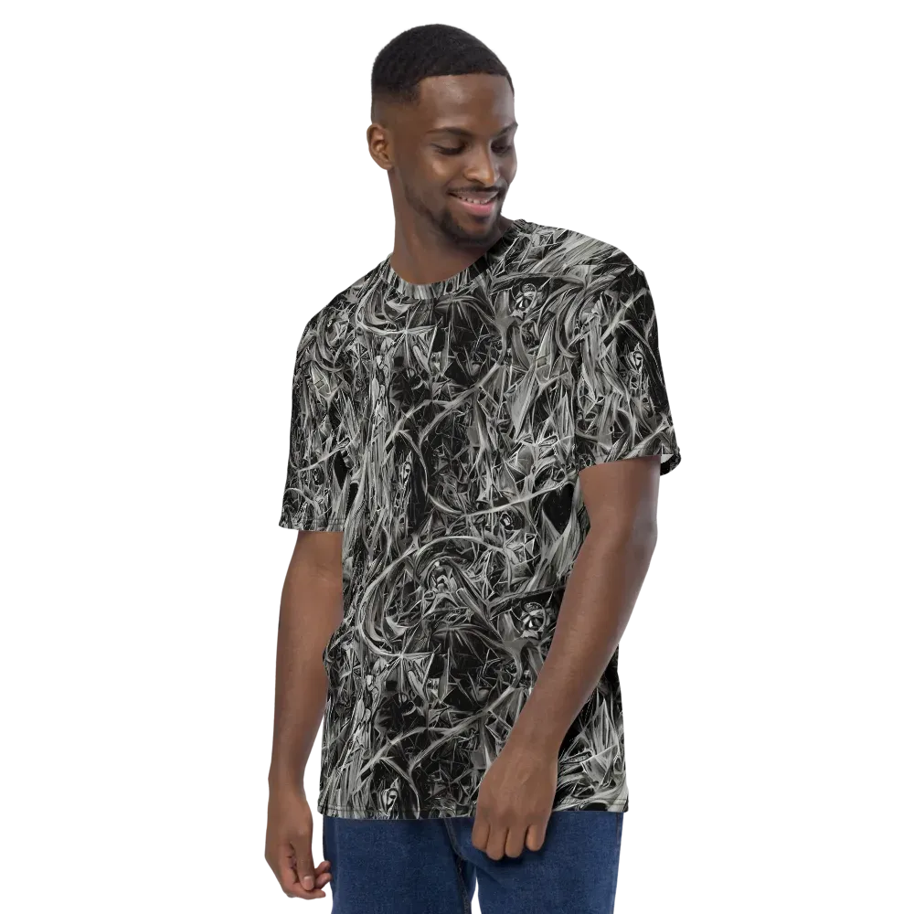 Silver Shatter on Men's Crew Neck T-Shirt — Left