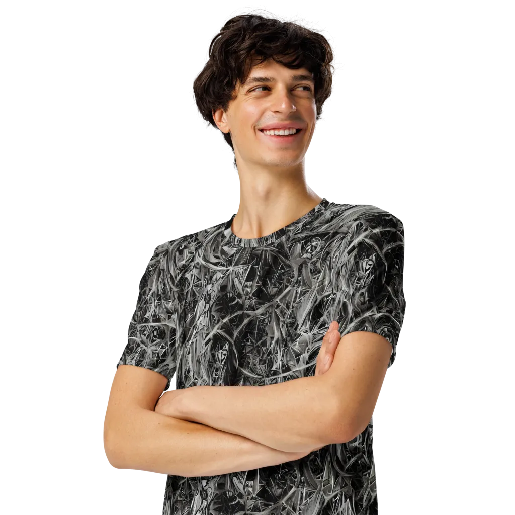Silver Shatter on Men's Crew Neck T-Shirt — Left Front