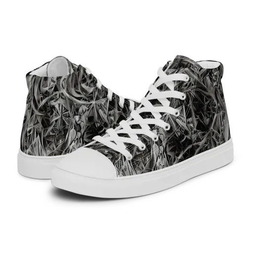 Silver Shatter on a Men's High Top Canvas Shoes