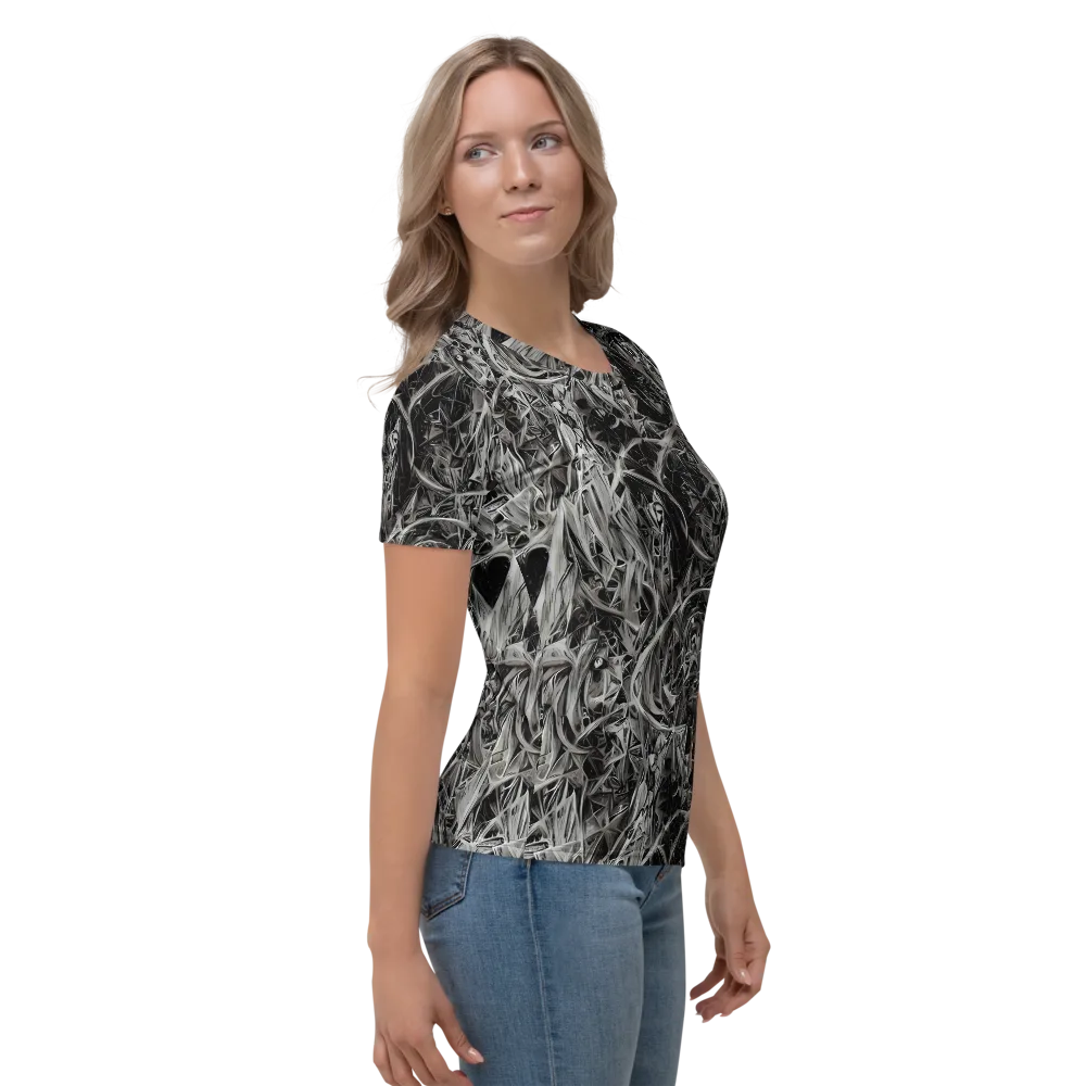 Silver Shatter on Women's Crew Neck T-Shirt — Right