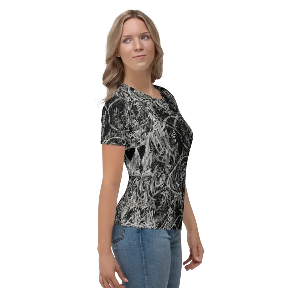 Silver Shatter on Women's Crew Neck T-Shirt — Right