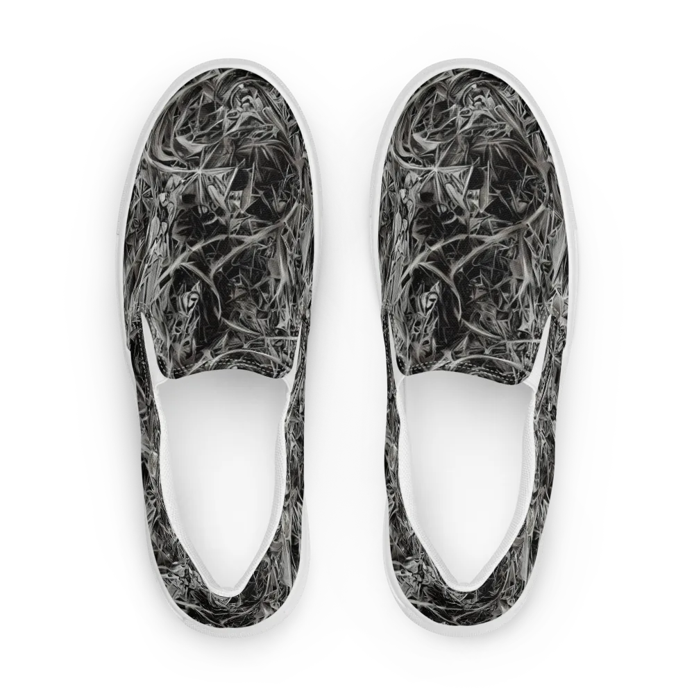 Silver Shatter on Men's Slip-On Canvas Shoes — Front