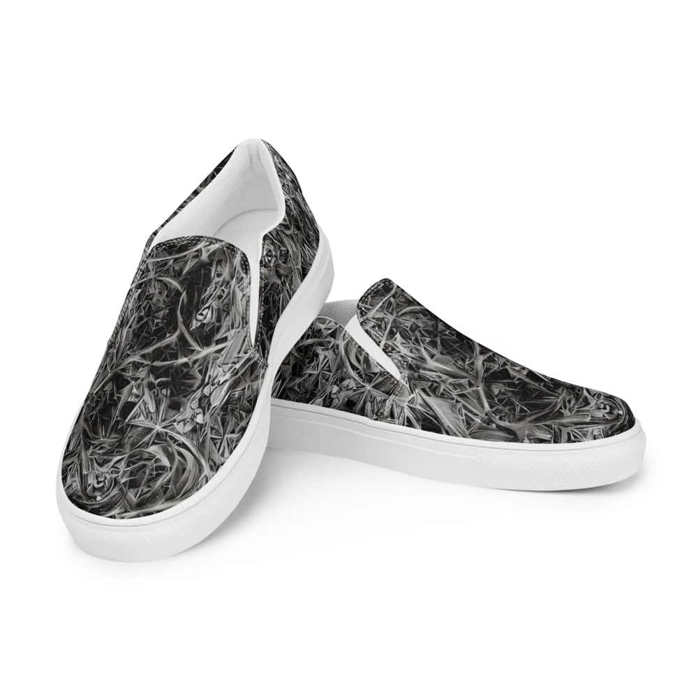Silver Shatter on Men's Slip-On Canvas Shoes — Left Front