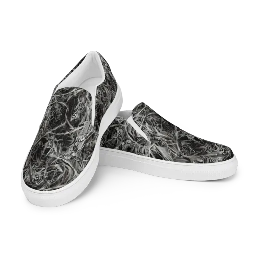 Silver Shatter on a Men's Slip-On Canvas Shoes