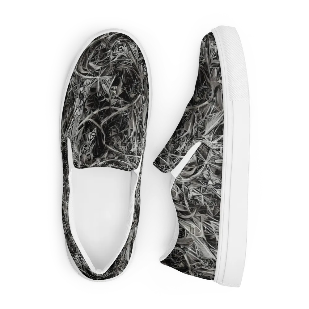 Silver Shatter on Men's Slip-On Canvas Shoes — Front