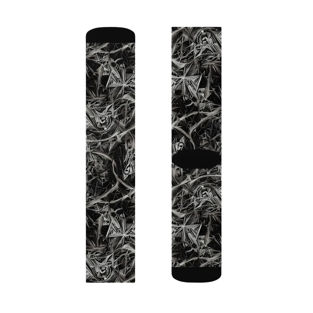 Silver Shatter on Socks — Left Sock