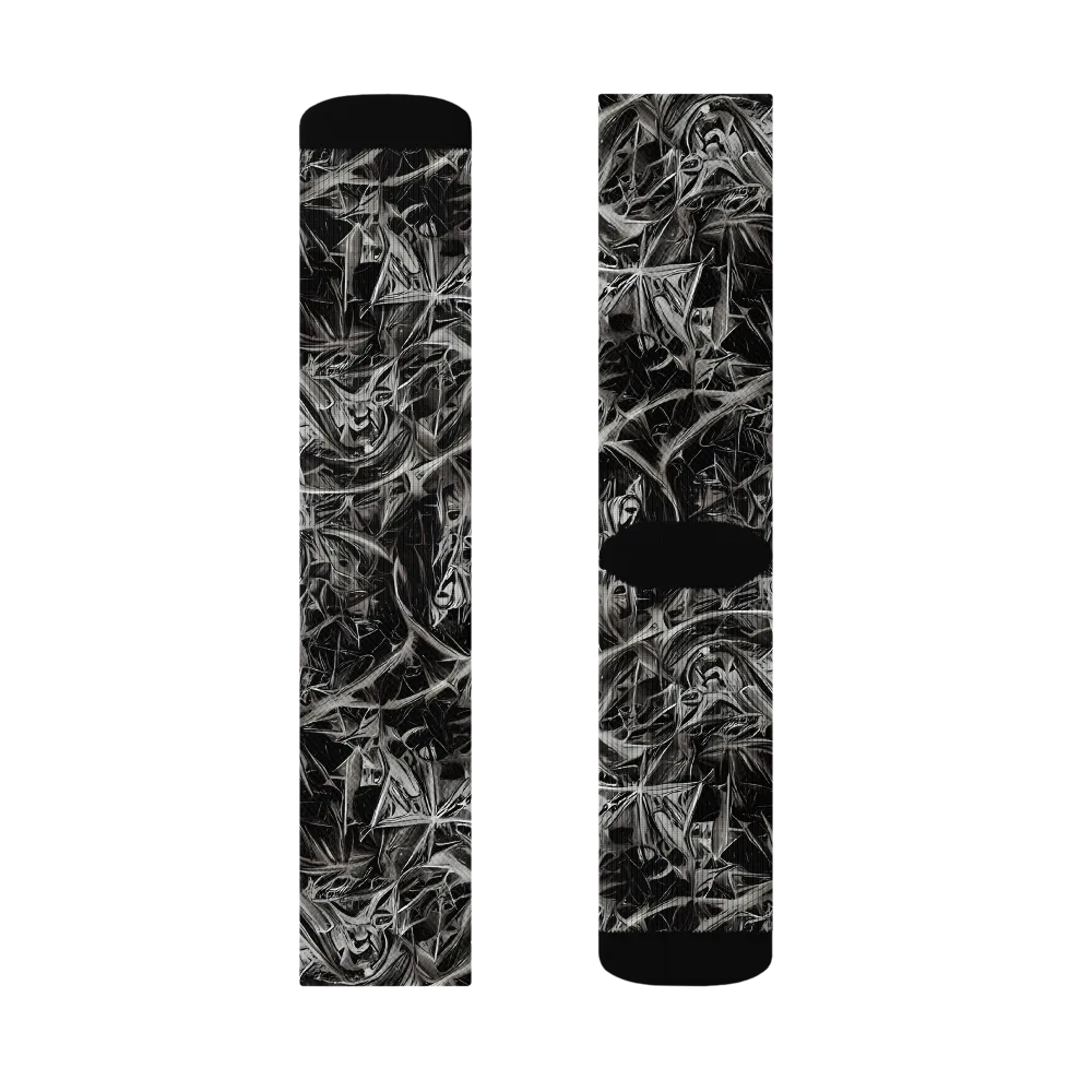 Silver Shatter on Socks — Right Sock