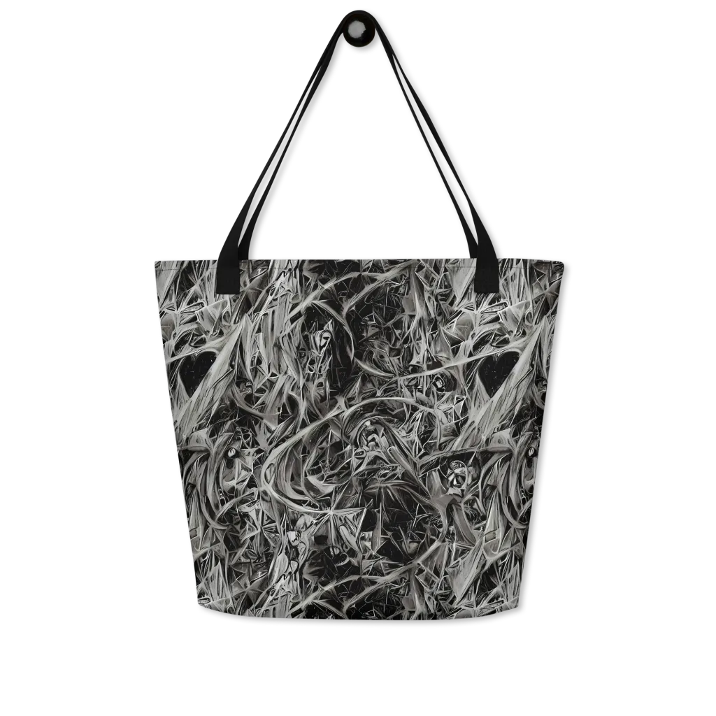 Silver Shatter on Large Tote Bag W/ Pocket — Front