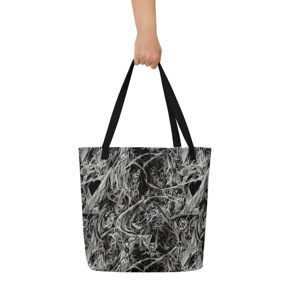 Silver Shatter on Large Tote Bag W/ Pocket — Front