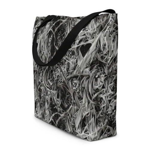 Silver Shatter on a Large Tote Bag W/ Pocket
