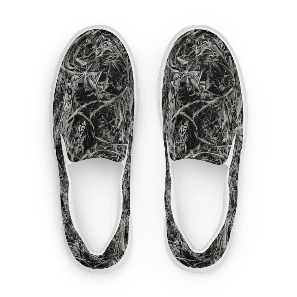 Silver Shatter on Women's Slip-On Canvas Shoes — Front