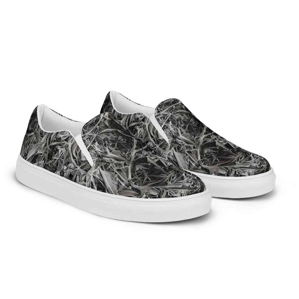 Silver Shatter on Women's Slip-On Canvas Shoes — Right Front