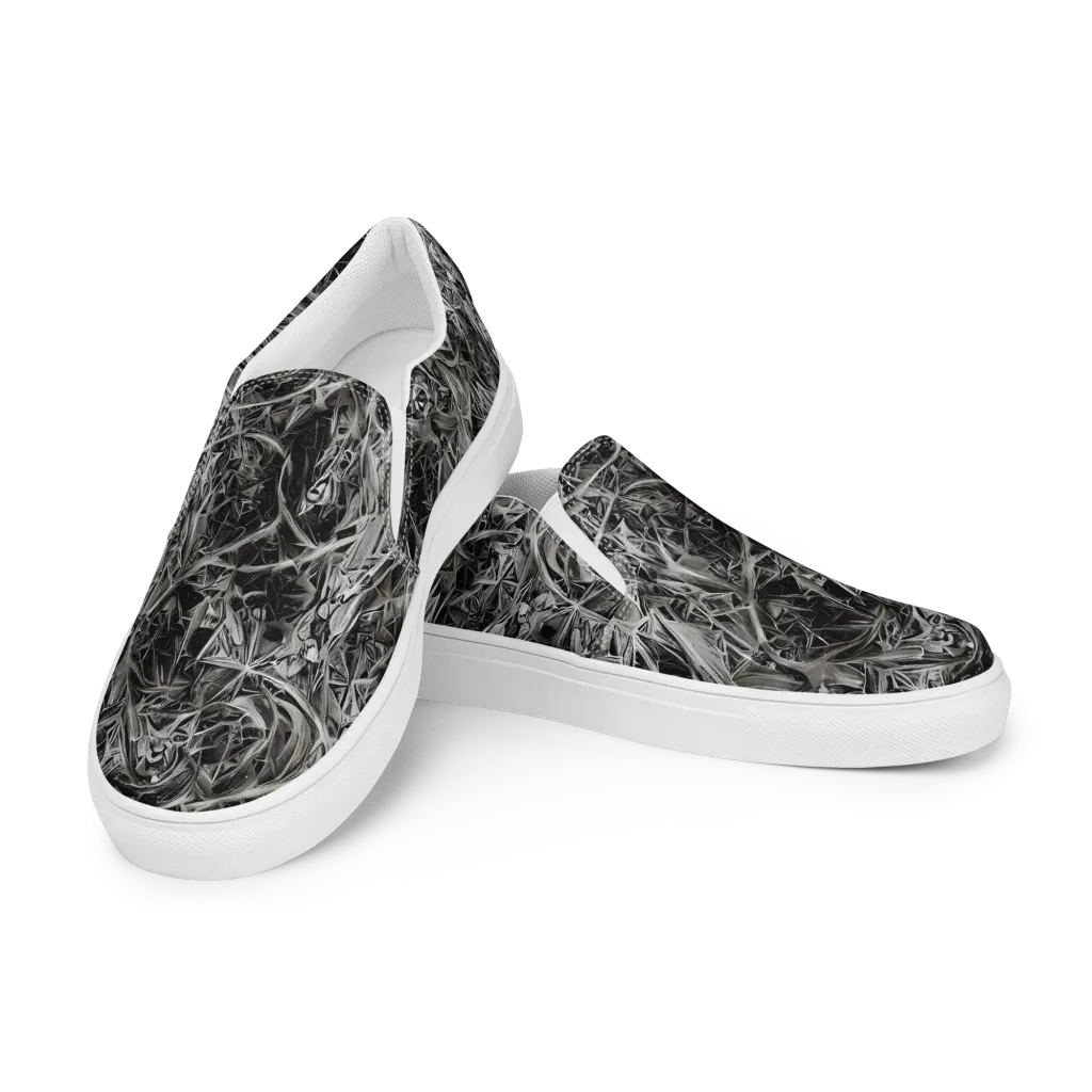 Silver Shatter on Women's Slip-On Canvas Shoes — Left Front