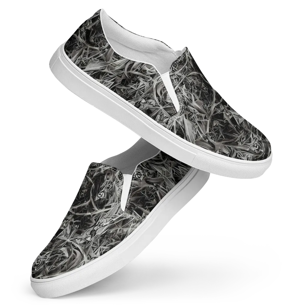 Silver Shatter on Women's Slip-On Canvas Shoes — Front