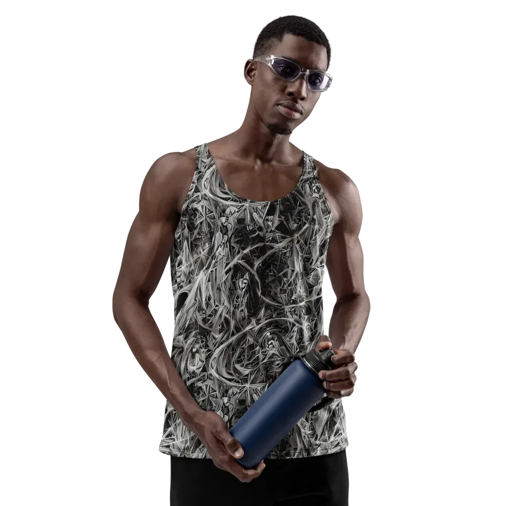 Silver Shatter on Men's Tank Top — Front
