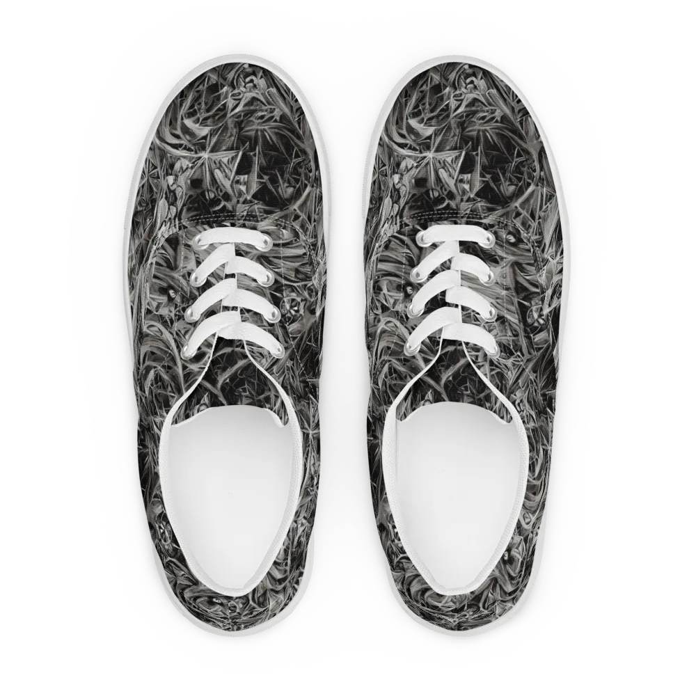 Silver Shatter on Men's Lace-Up Canvas Shoes — Front