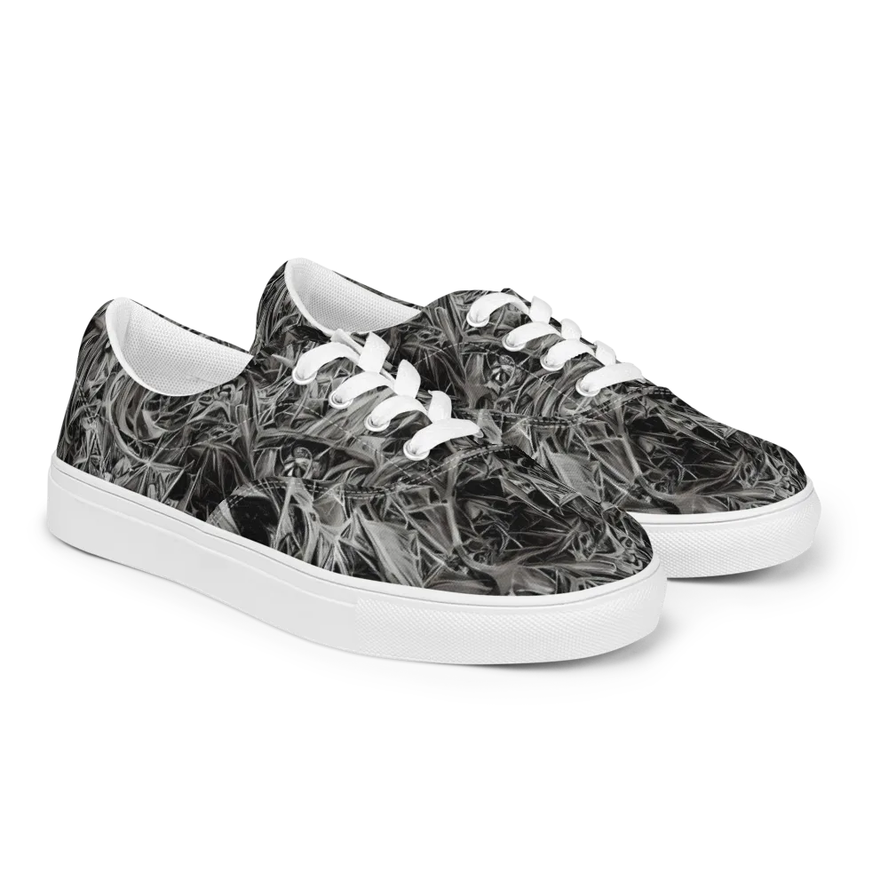 Silver Shatter on Men's Lace-Up Canvas Shoes — Right Front