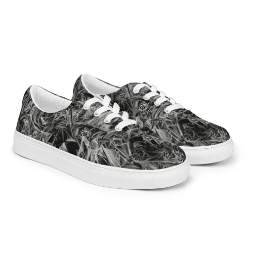 Silver Shatter on a Men's Lace-Up Canvas Shoes