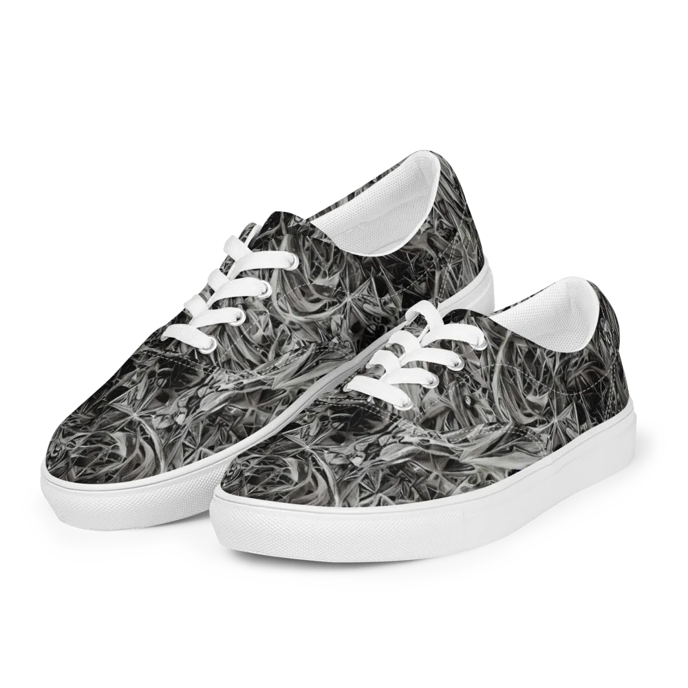 Silver Shatter on Men's Lace-Up Canvas Shoes — Left Front