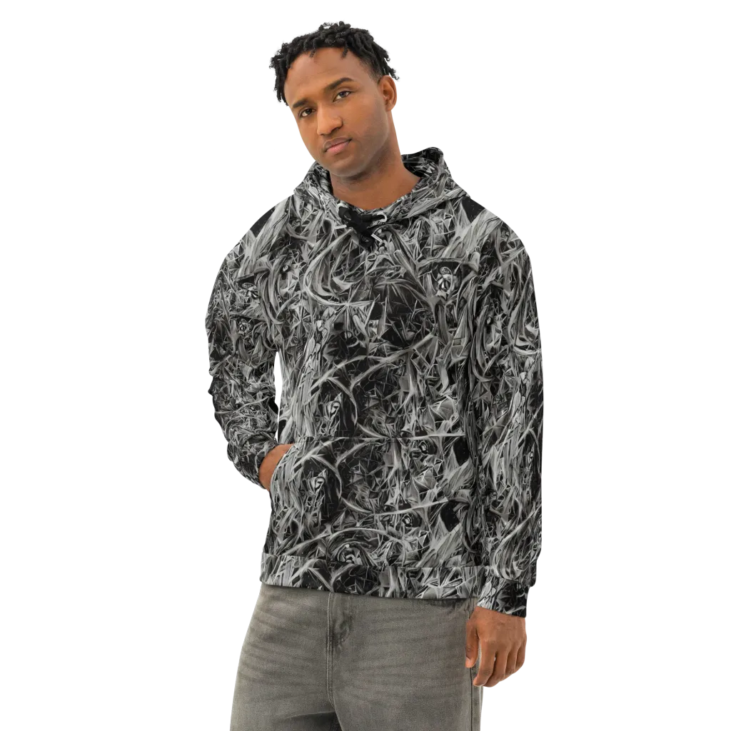Silver Shatter on Cotton Hoodie — Left Front